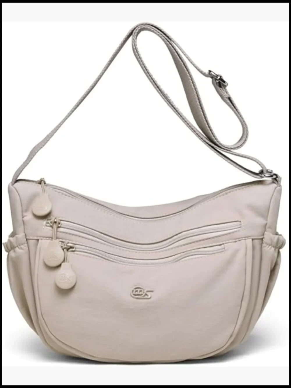 Nylon Crescent Hobo Bag Multi-Pocket Crossbody Adjustable Strap Work Travel